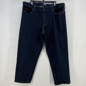 Lands End Square Rigger Comfort Waist Traditional Fit Dark Denim Jeans Mens 42